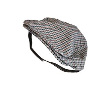 Janie And Jack Newsboy‎ Skip Cap Check Plaid Baby Hat Size 3-6 Months Chin Strap